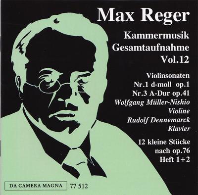 CD REGER - Chamber Works Vol.12: Violin Sonata DaCa77512 Da Camera Magna 1998 Germany Classical Used