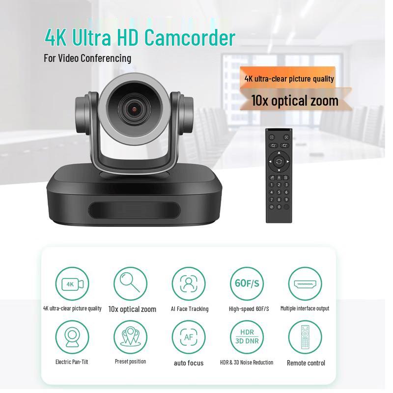GUCEE 4K Video Conference Camera with 10x Zoom & AI Tracking
