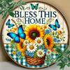 1pc Vintage Daisy Wreath 20cm Lightweight Aluminum Wall Decor Retro Spring Summer Door Hanging Farmhouse Holiday Everyday De
