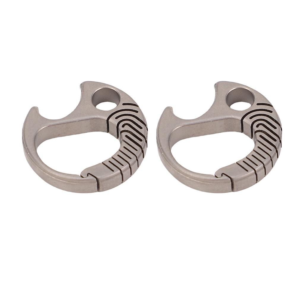 2pcs Portable Ti Alloy Keychain Bottle Opener Outdoor Keyring Buckle Key Holder for Camping Hiking
