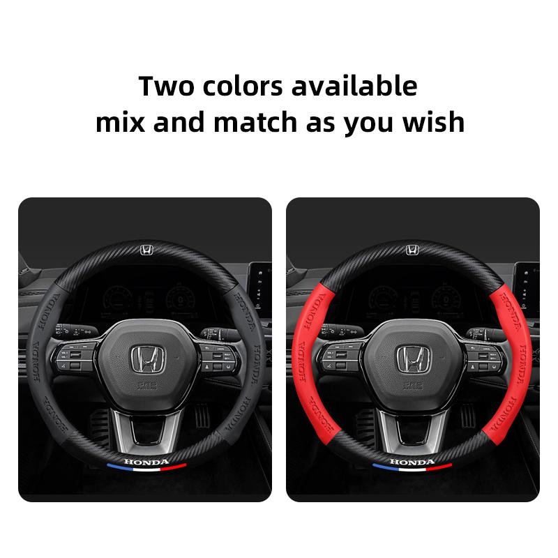 Carbon Fiber Leather Car Steering Wheel Cover Protective Shell For Honda Civic Accord Crosstour Spirior Odyssey Avancier UR-V CB0
