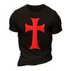Tempelritter Kreuzzüge Kreuz Grafik T-Shirt 100% Baumwolle Rundhals Kurzarm Sommer Lässig Herren T-Shirt Streetwear