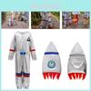 Costume da astronauta argento per bambini Bsrlons per giochi sportivi e cosplay tuta spaziale con abito da pilota
