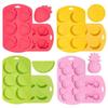 Silicone Fruit Ice Cube Trays In Various Styles,Strawberry, Pineapple, Lemon, And Other Fruit Shapes.