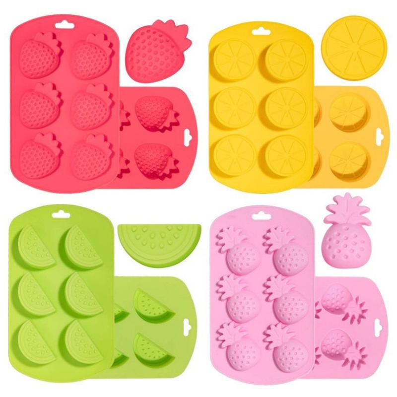 Silicone Fruit Ice Cube Trays In Various Styles,Strawberry, Pineapple, Lemon, And Other Fruit Shapes.