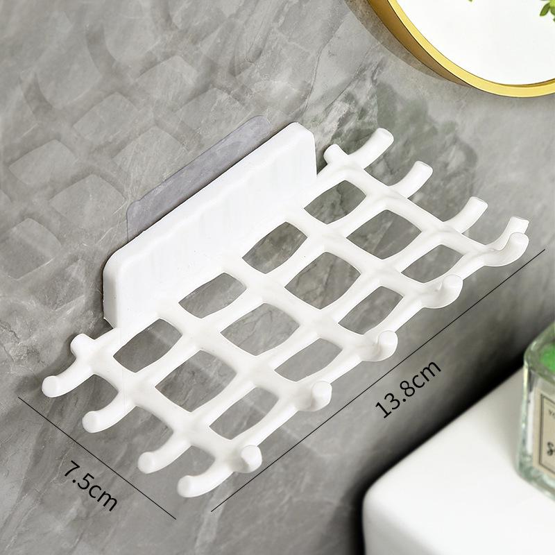 Wall-Mounted, Punch-Free Mesh Soap Holder and Draining Rack