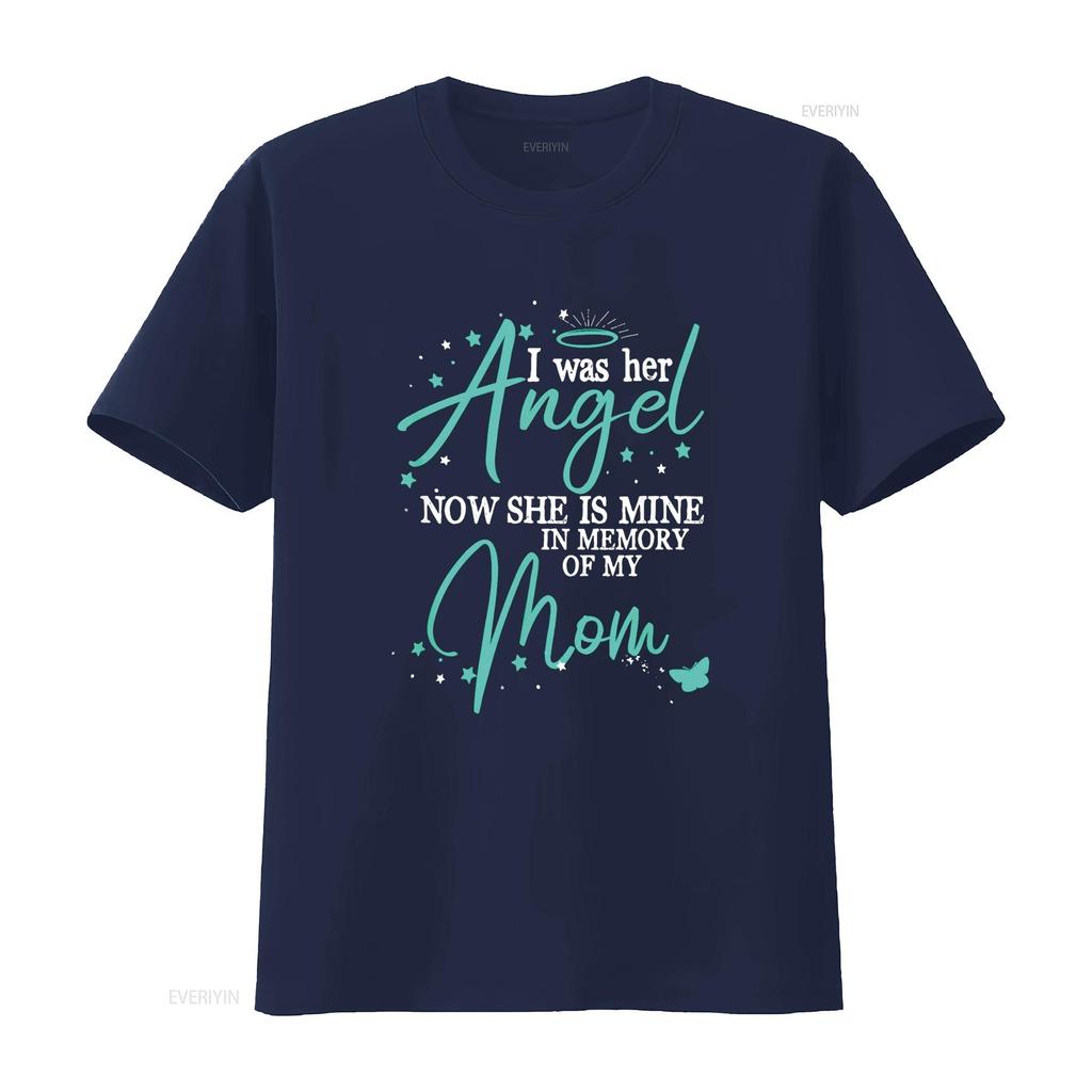 War Ihr Engel Jetzt Ist Sie Mein Erinnerung An Meine Mutter Im Himmel T-Shirt vintage gewaschen Unisex Designerkleidung Lässig Leicht
