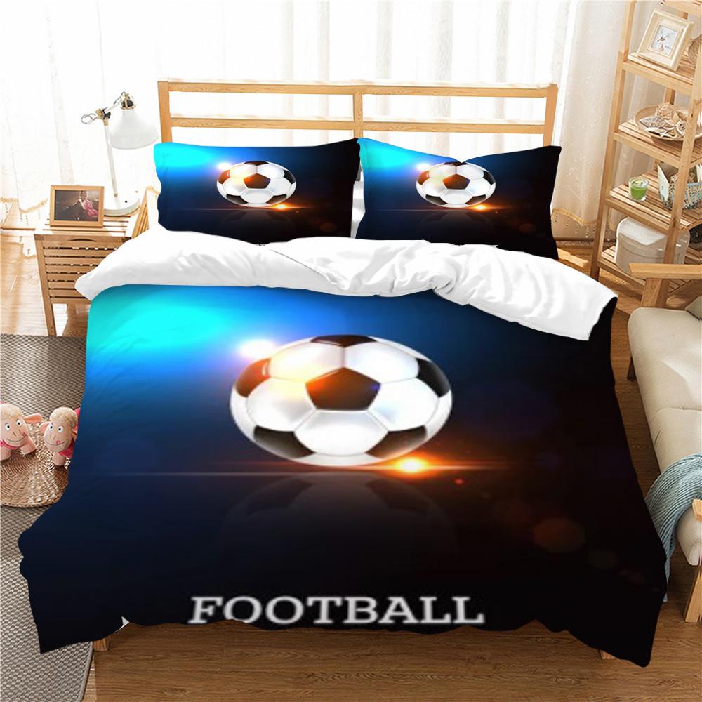 3D Football Bedding Quilt Cover Pillowcase Single Bed Soft Bedding 3D Digital Printing Home Decoration
