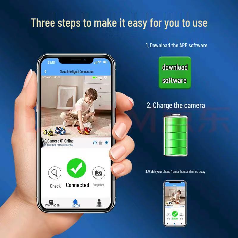 Portable 4G Wireless HD Camera with Low Power Magnetic Mount and Voice Intercom for Home Monitoring
