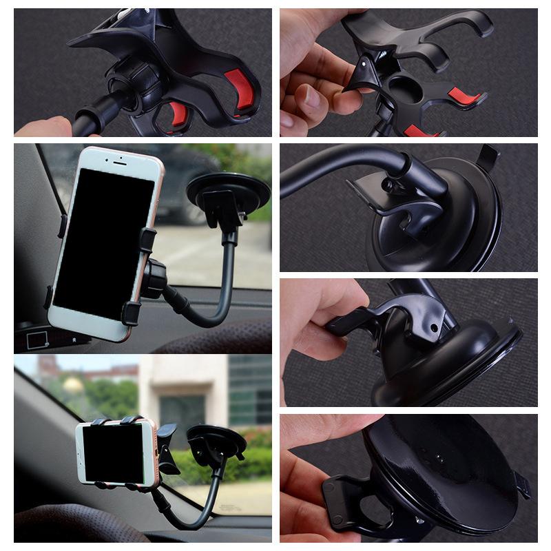 360° Otočný držák telefonu do auta Univerzální držák na čelní sklo/palubní desku Stojan na telefon GPS Přísavkový držák na telefon Auto příslušenství