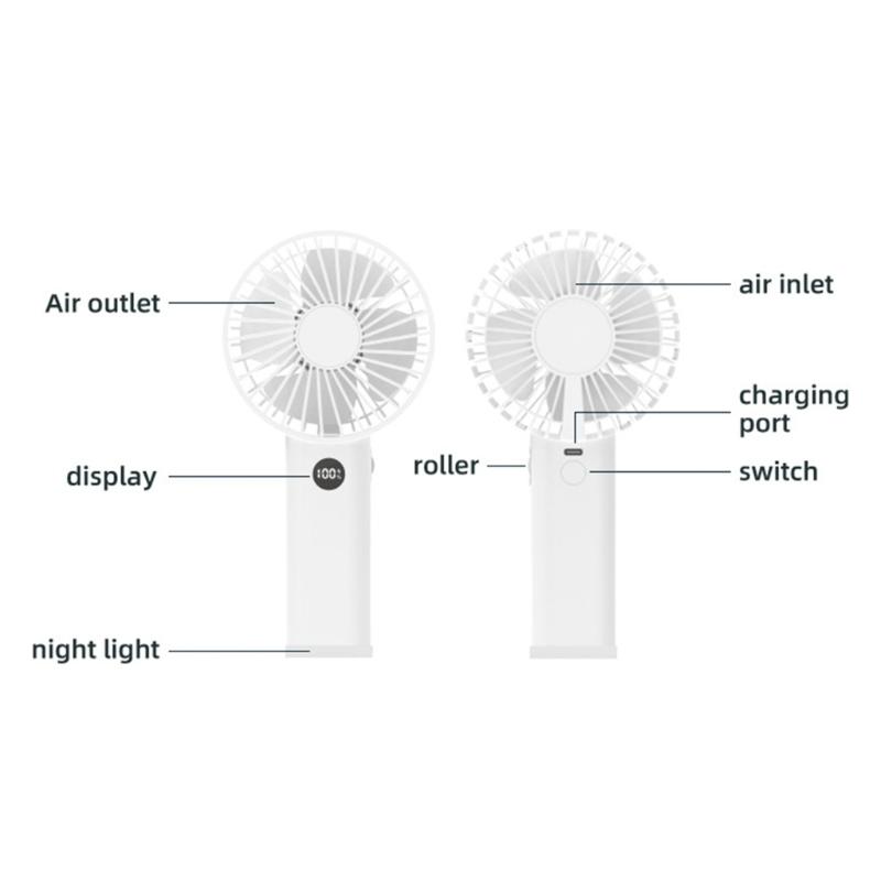 Rechargeable Fan Digital Fan USB Fan Camping Fan Powerful Fan USB Small Fan Suitable for Work School Bedroom Use