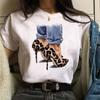 Cotton Tee Maycaur Casual Women's T-shirt New Funny Black Woman Top Tees Harajuku 90s Fashion Round Neck Short Sleeve Lady T Shirt Clothes