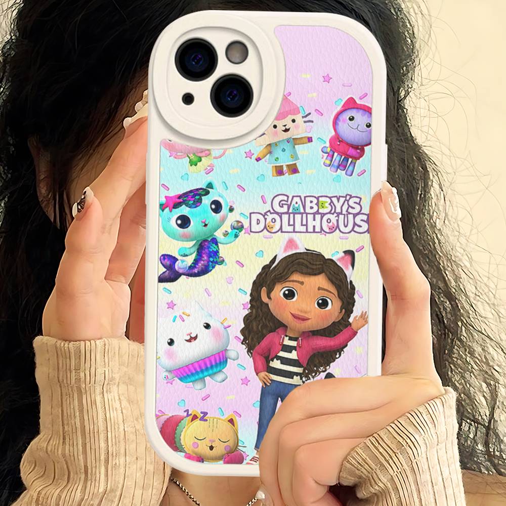 Cute G-Gabbys D-Dollhouse Phone Case For IPhone 16 15 14 11 12 13 Pro Max Plus Back Leather Shell