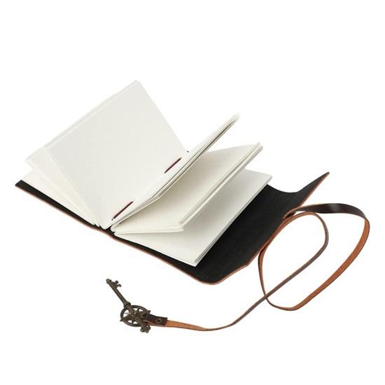 15.24 cm The Journal Premium Leather Diary With Metal Key Closure And Recycled Handmade Paper