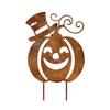 Wrought Halloween Pumpkin Garden Stake - Vintage Distressed Yard for Fall Outdoor Decor