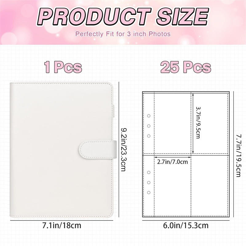 A5 Kpop Photocard Binder with 25 pages 4-Pocket Card Collector Album with 200 Card Slots PU Leather Cover Organizing Cards