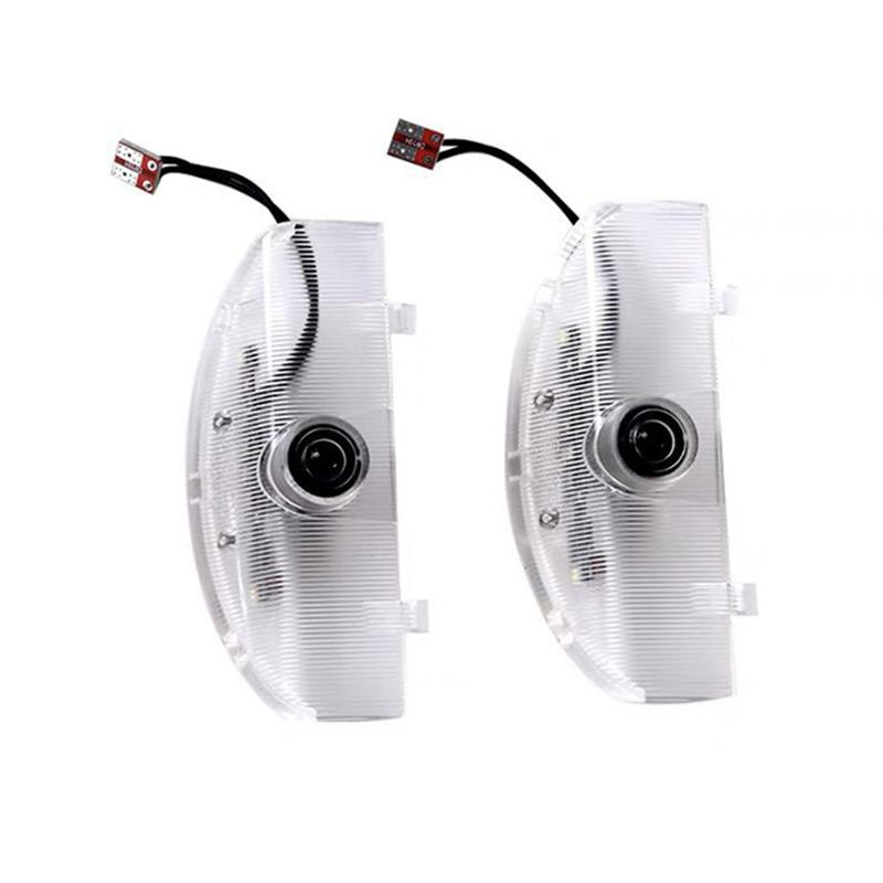 2Pcs LED Car Door Logo Projector Ghost Shadow Light For Mitsubishi Pajero V87 V93 V97 V80 2007 - 2015 2016 2017 2018 Accessories