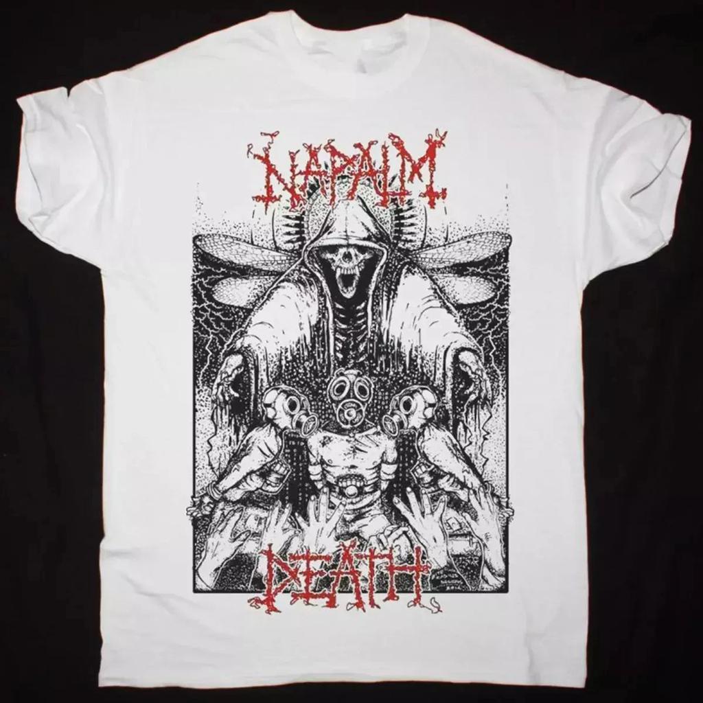 Napalm Death Band Concert Tour White T-Shirt Cotton S-234XL.webp