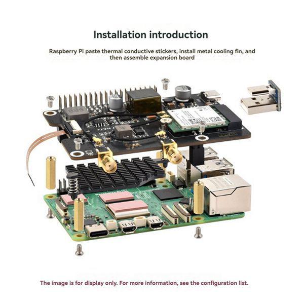 Raspberry Pi 5 PCIe to M.2 E Key with PoE Adapter - Black PCB