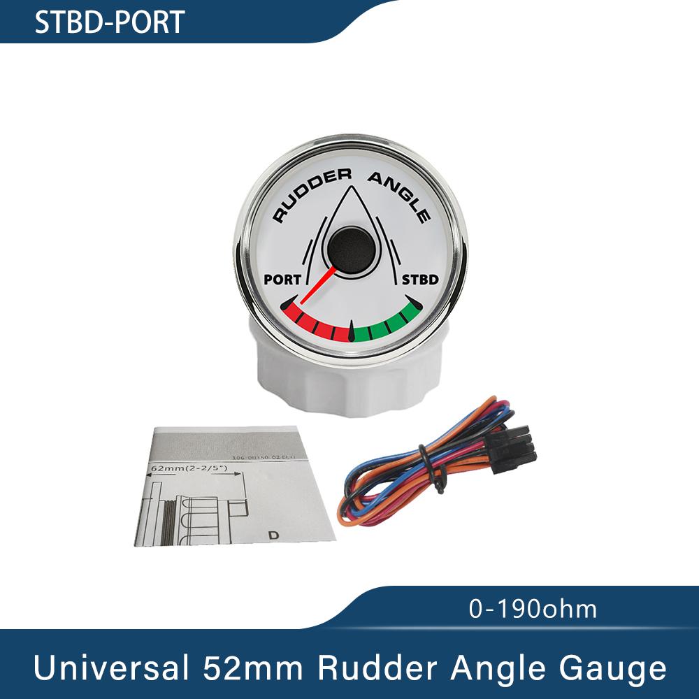 Neuestes Boot 52mm Ruderwinkelanzeige Messgerät Signal 0-190ohm mit 8 Farben Hintergrundbeleuchtung für Schiff Yacht Fahrzeug 9-32V