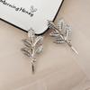Gold Color Metal Leaf Hair Clip Girls Hairpin Barrette Flowers Rhinestone Hairpins Women Accessories Jewelry Gifts