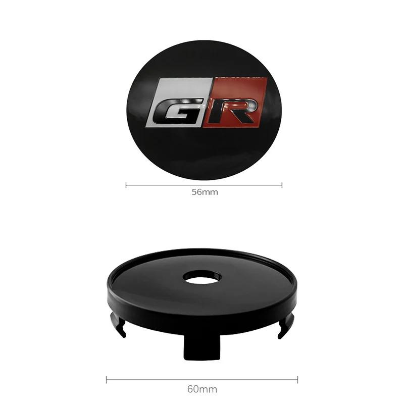 4Pcs 56mm 60mm GR Sport Logo Badge Car Wheel Center Cap Hub Covers Stickers For Toyota Fortuner Verso Prius Hiace Yaris Corolla