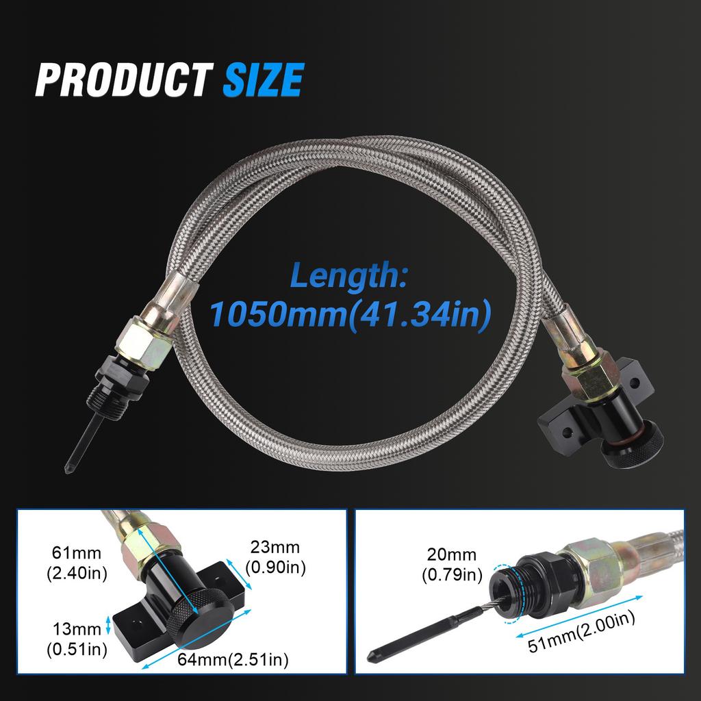 22200 Transmission Dipstick Tube Tool Aluminum Braided Automatic Transmission Locking Dipstick for Ford F-150 10R80 6R80 4R75E