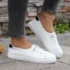 Minimalistische Damen-Low-Top-Sneaker - Runde Zehenpartie, Bequem, Lässige Outfits mit Weicher Sohle, Handwaschbare Low-Top-Sneaker für den täglichen Gebrauch