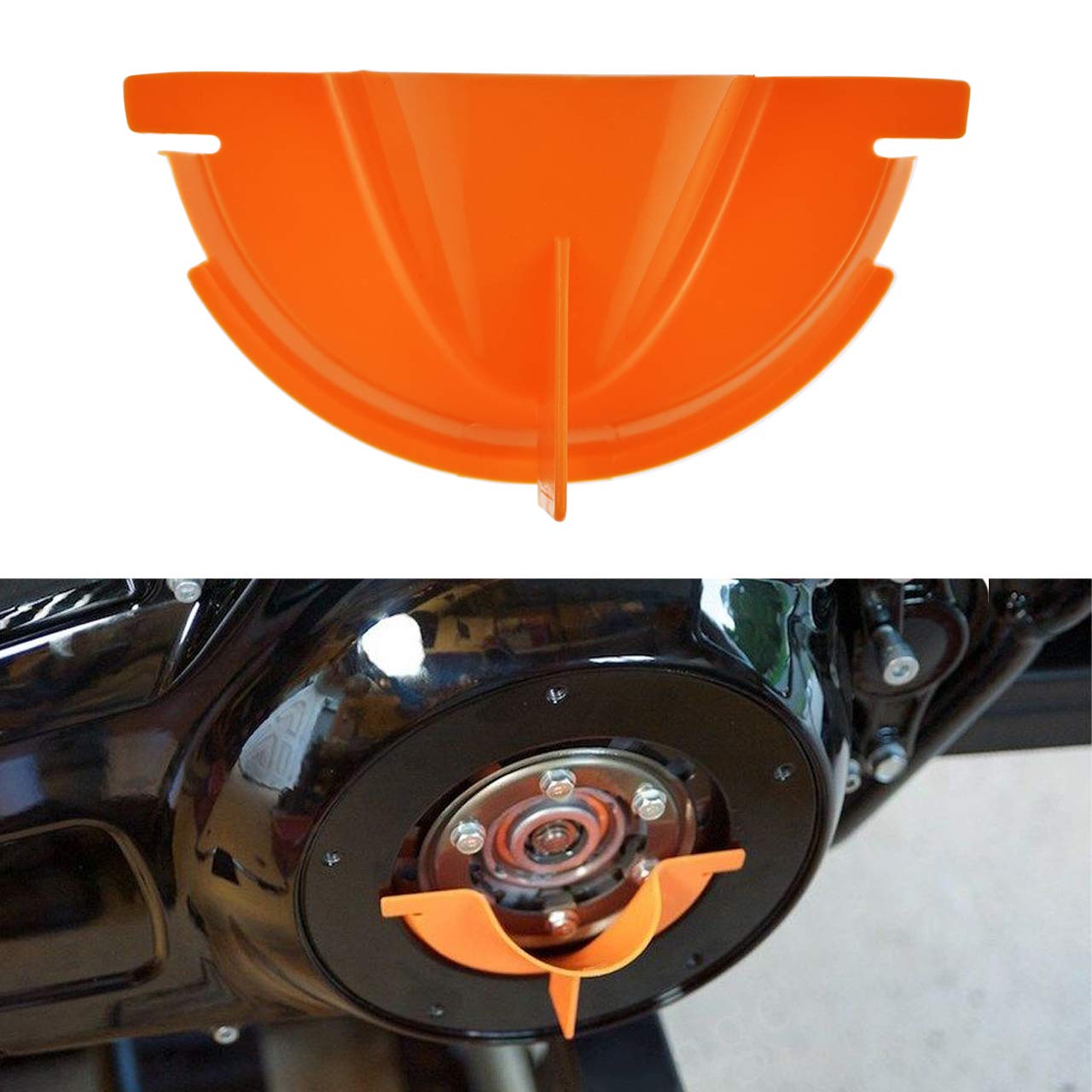 

HDBUBALUS Motorcycle Primary Case Plastics Primary Oil Fill Funnel Fit for Harley Touring Trike Models 2006-2017 Dyna 2007-2018 Softail Orange