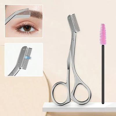 3Pcs Stainless High Quality Eyebrow Trimming Tool With Eyebrow Comb&Trimmer Eyebrow Scissors.Perfect Tools For Trimming