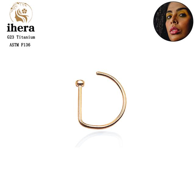 10PCS G23 Titanium D Shape Fake Nose Piercing ASTM F136 20G Nose Ring Hoop Septum Rings Sexy Women Body Jewelry Nariz Stud
