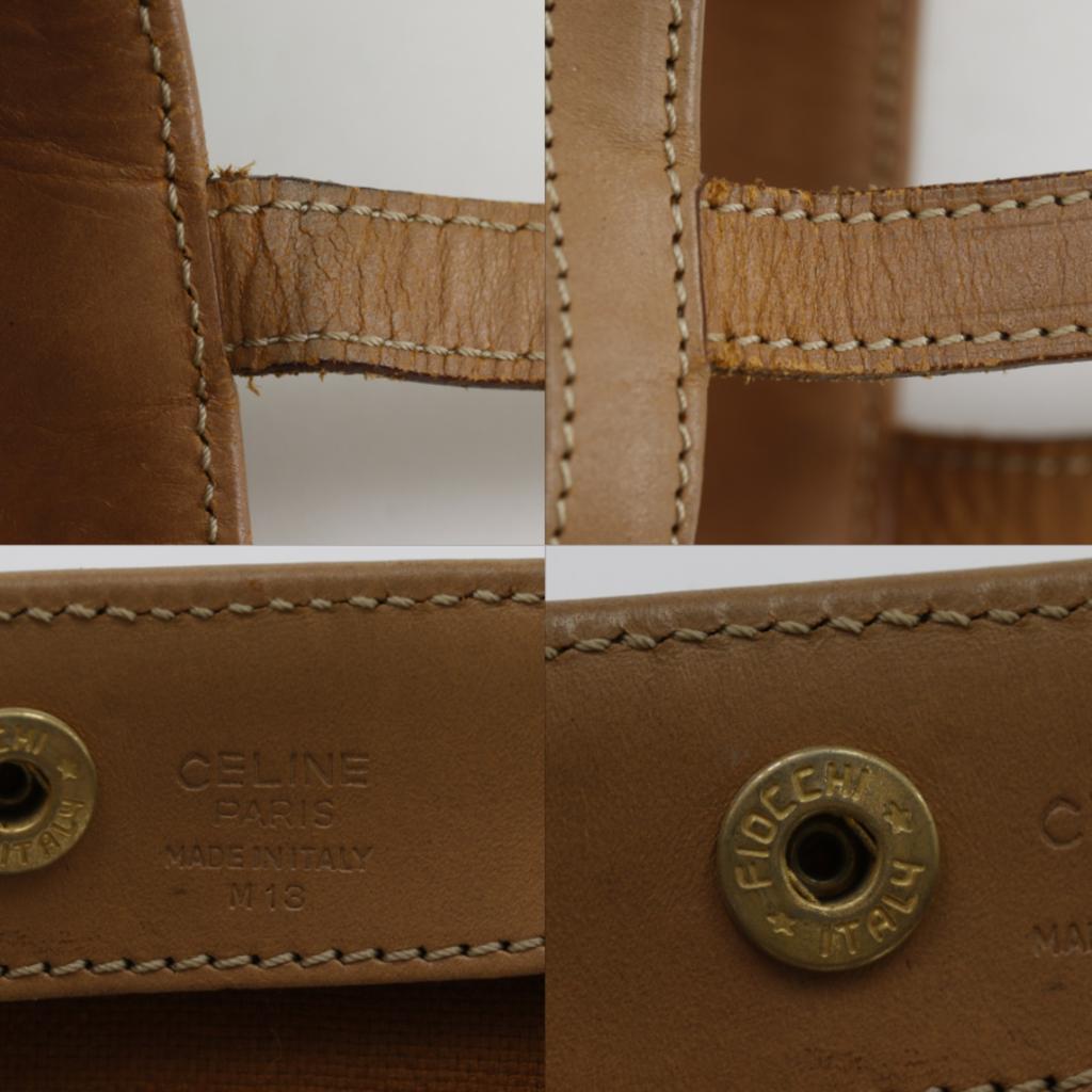 CELINE Old Celine Tote Bag Macadam Pattern Brown PVC unisex Used