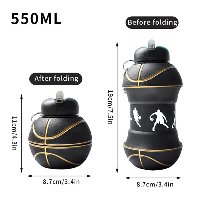 Faltbare Wasserflasche, Becher, Becher, Outdoor-Sport, Basketball, Fußball, Baseball, Tennis, Golf, Schule, auslaufsichere tragbare Kinder-Wasserflasche
