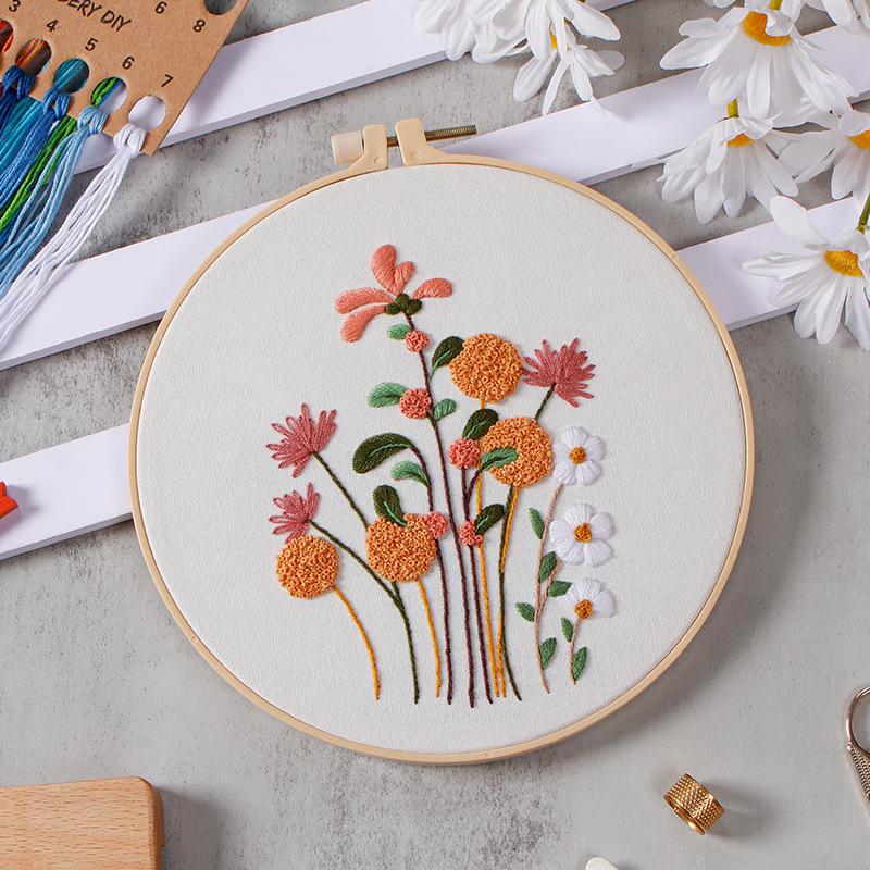 Diy Handmade Embroidery Material Package, European-Style Flowers And Plants Are Quiet And Demure, And The New Needle And Thread Set.