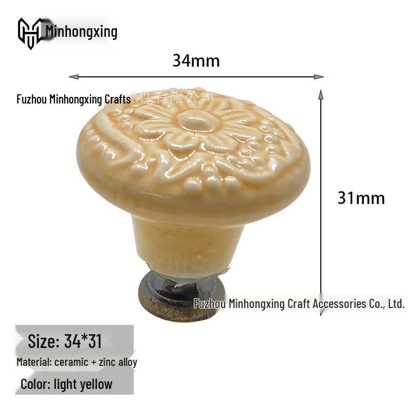 Embossed Floral Ceramic Handle for Children's Furniture