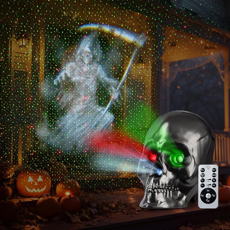 Halloween Projector Lights, Red Skull Projector LED Light, Waterproof Holiday Decoration for Party Yard Garden Outdoor Indoor Landscape Halloween