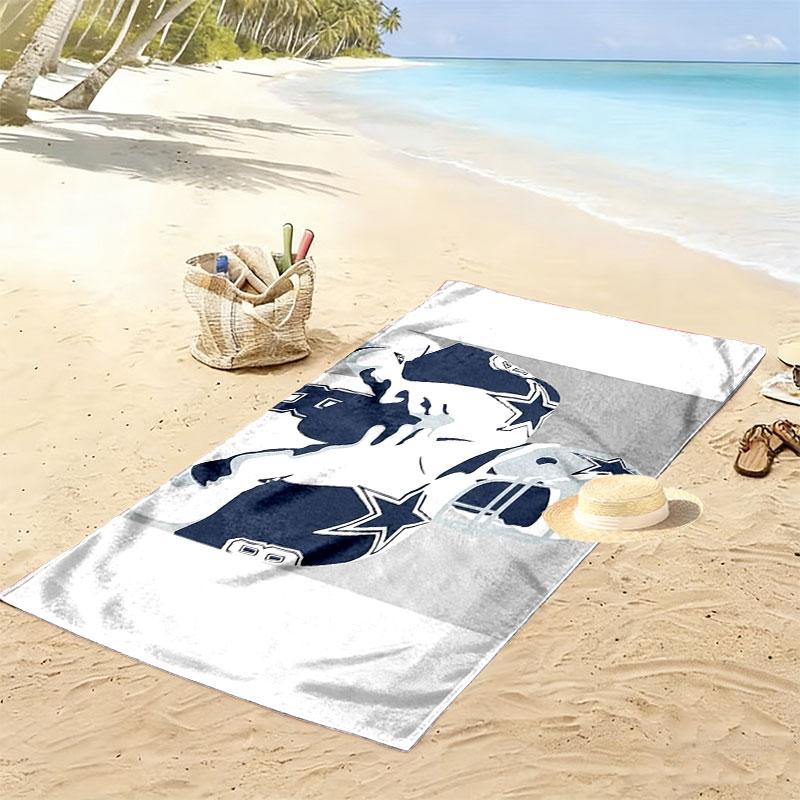 Troy Aikman Print Beach Towel, Large Soft Quick Dry Towel for Beach Camping Swimming
