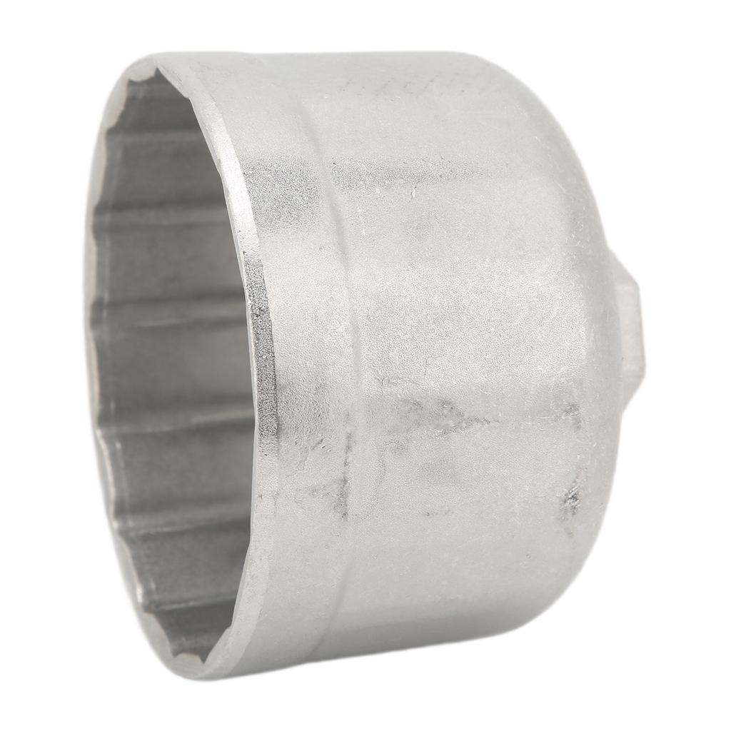 86mm 3.39in Oil Filter Wrench Socket Cap Sliver Heavy Duty Stainless Steel Removal Tool