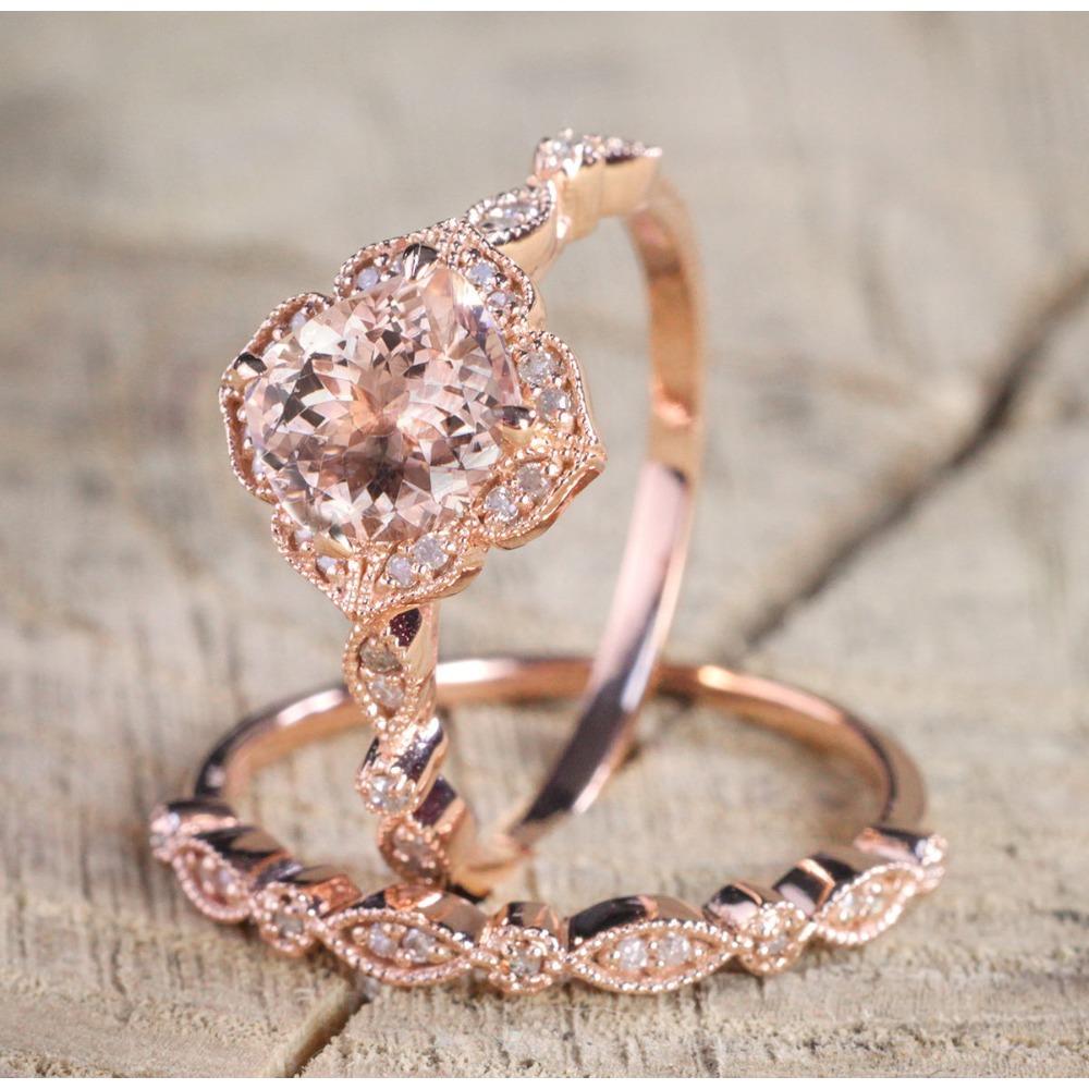 

18k Rose Gold Plated Square Stackable Engagement Ring with Micro Paved Zircon Jewelry for Women no. 6
