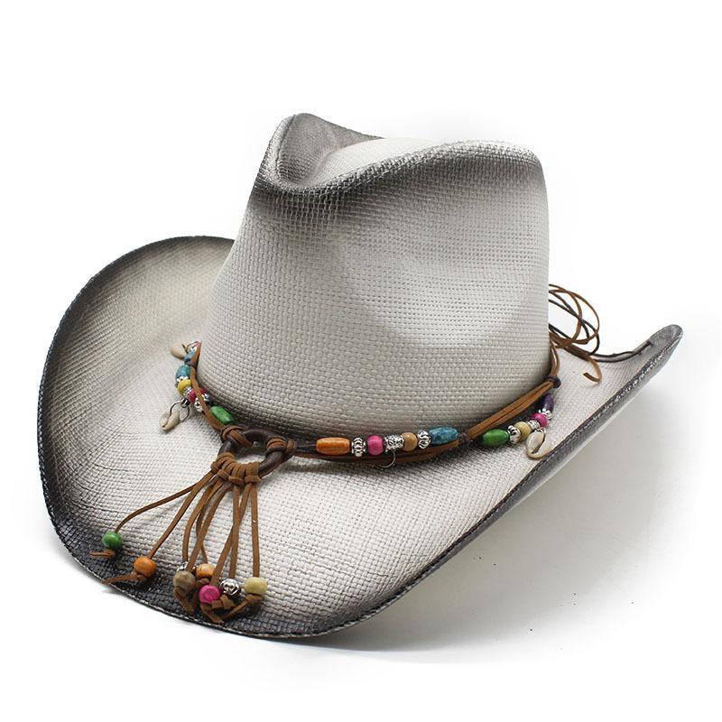 Outdoor Outing Visor, Crimped Ethnic Style, Western Cowboy Hat, Sun Protection Hat, Fishing Hat, Straw Hat