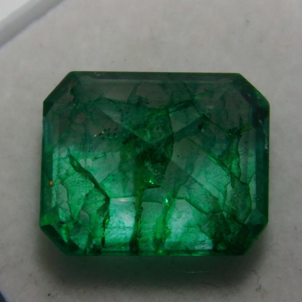 8 Ct Natural Certified Emerald Emerald Shape Green Colombian Loose Gemstone A-3860b