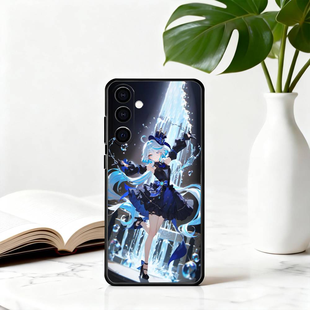 G-Genshin Cute F-Furina I-Impact-fgi Phone Case For Samsung Galaxy A73,A72,A71,A70,A53,A52,A51,Others Soft Black Cover
