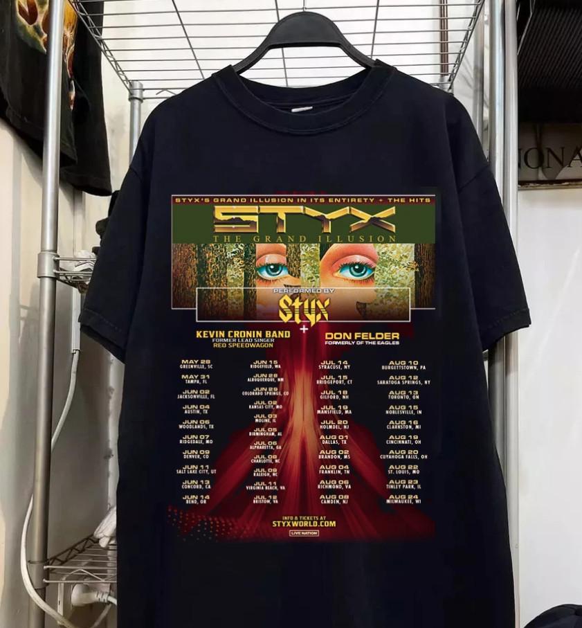 Styx Band Tour 2025 Short Sleeve Gift For Fan T-shirt Size S-4XL