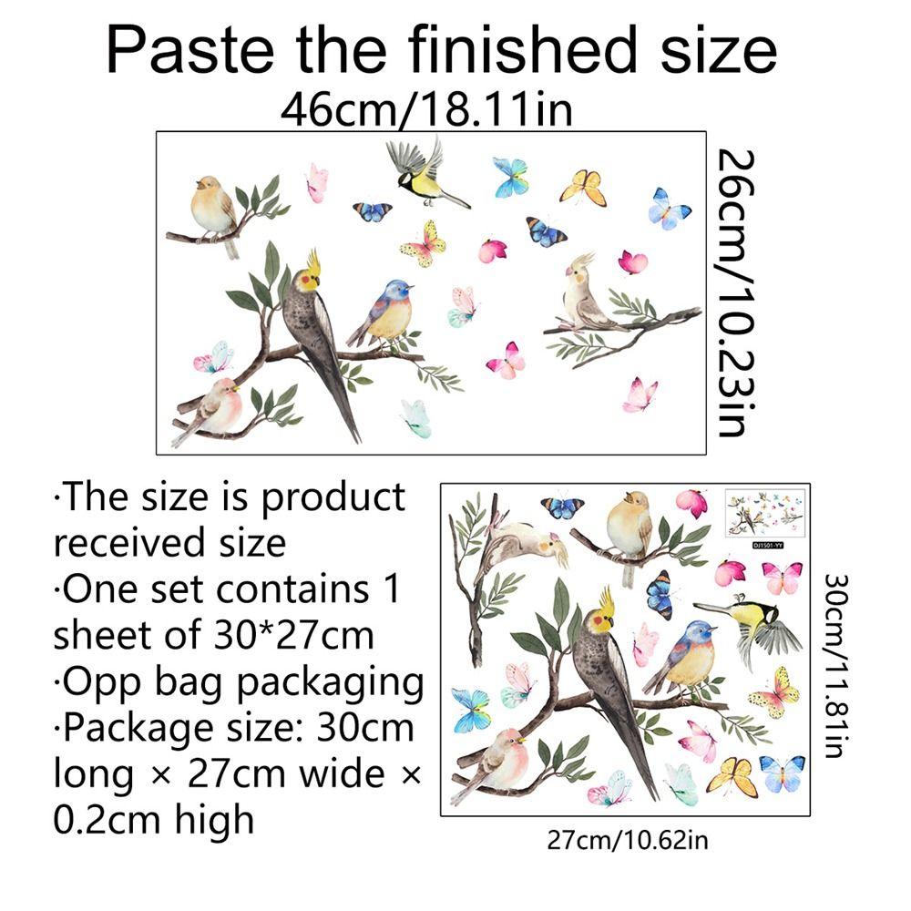 Bird Home Decor Double-sided Visual Butterfly Decals Static Stickers Window Film Window Stickers