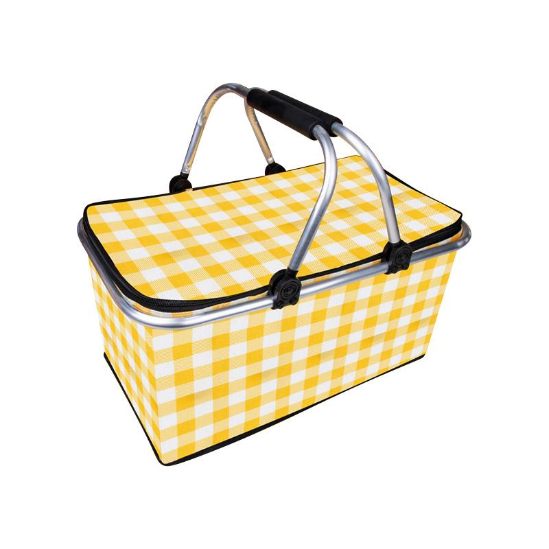 Izolovaná skládací pikniková chladicí taška, přenosná termální krabička na oběd pro venkovní skladování potravin, letní kempování, nádoba na jídlo s sebou