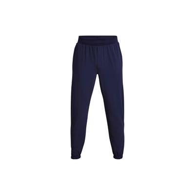 Unstoppable Solid Color Elastic Waist Cuffed Knit Sports Pants Men Bottoms Midnight-Deep-Blue 1380102-410