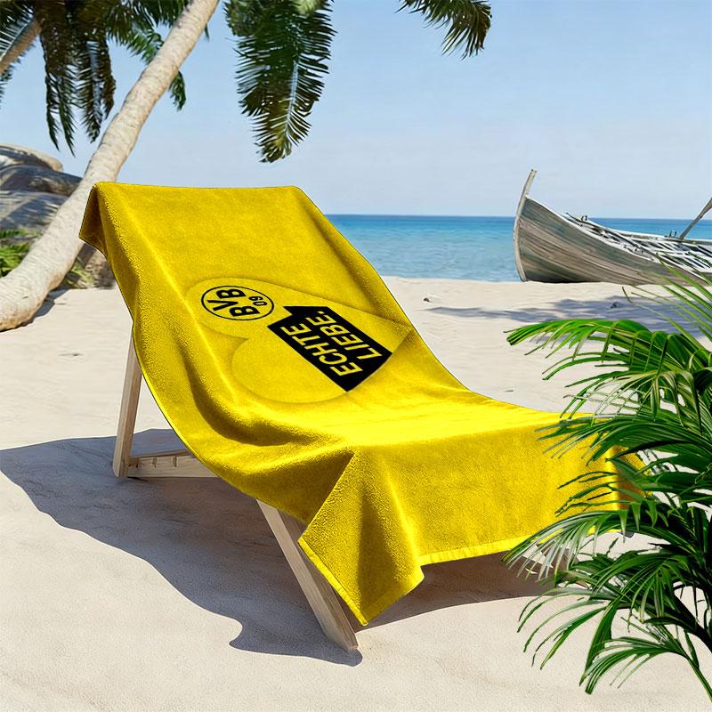 BVB Print Beach Towel, Large Soft Quick Dry Towel for Beach Camping Swimming