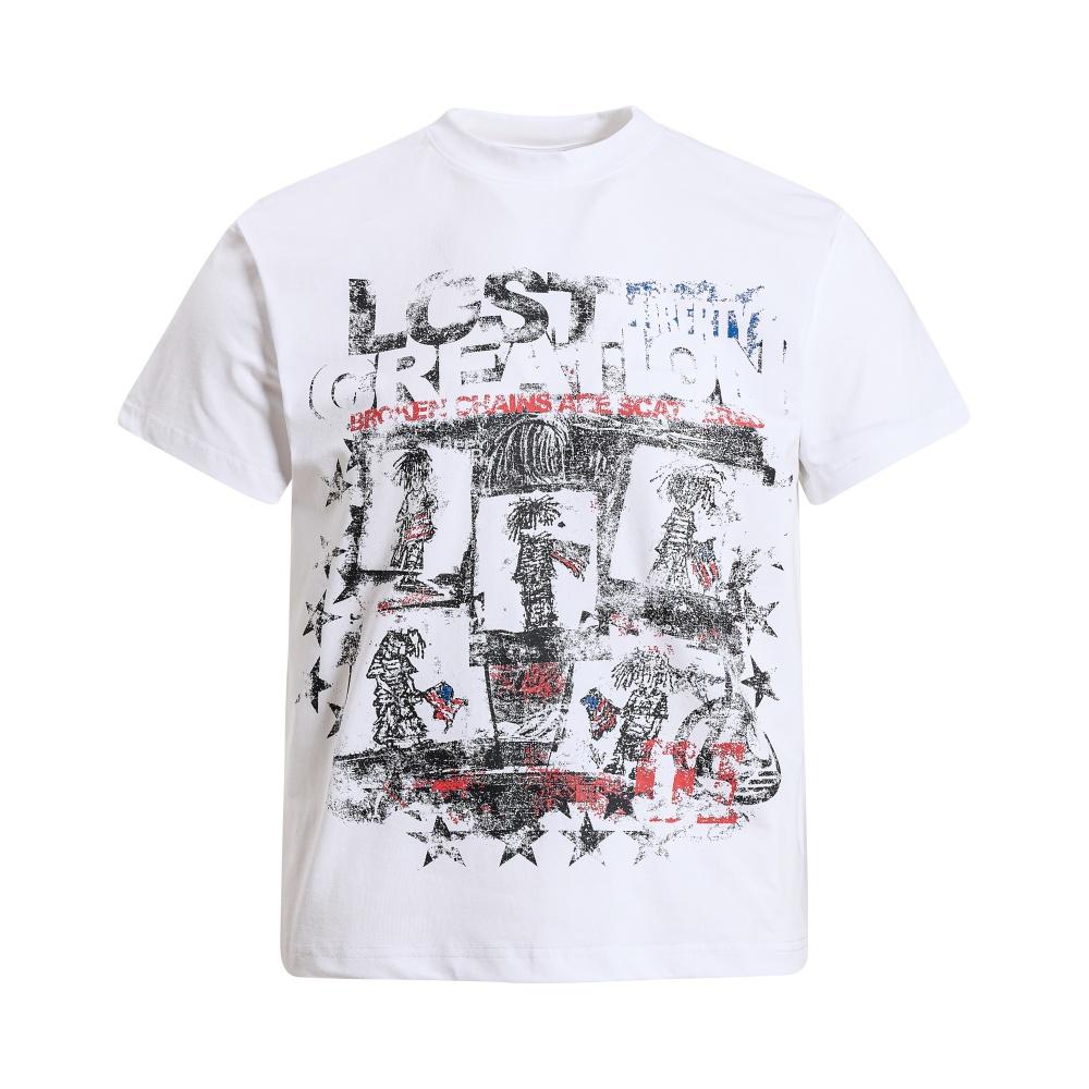 Cartoon Print Short Sleeve Tshirt Unisexs Summer Hip Hop Streetwear Cotton Crew Neck Tee Unisex Tshirt S