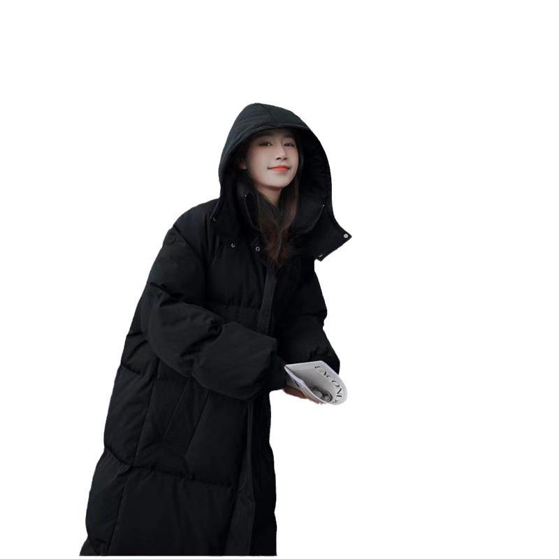 Down Cotton-padded Clothes for Women's Winter New Medium and Long Knee-padded Jackets, Loose and Thickened Bread Clothes and Cotton-padded Clothes.
