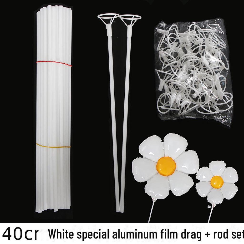 40cm Smiling Daisy Sunflower Handheld Balloon with Tow Bar